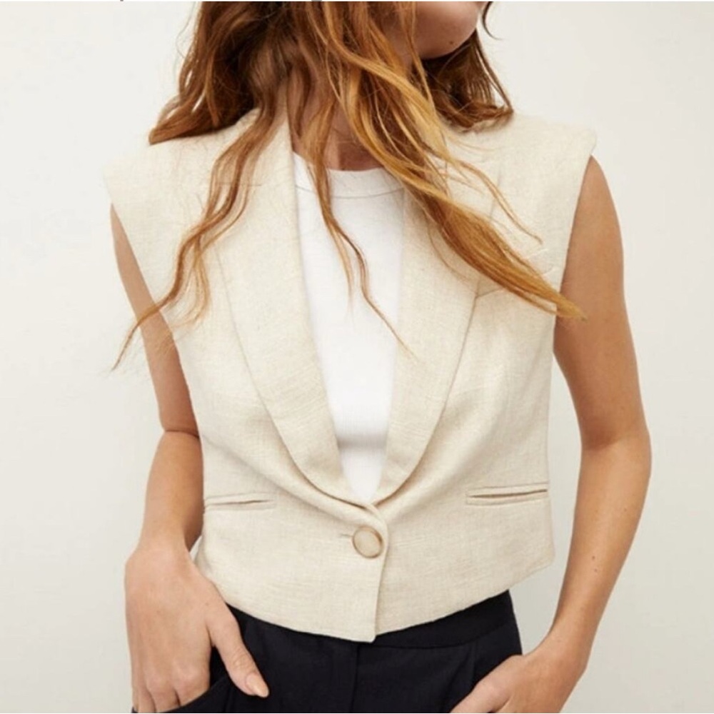Veronica Beard metallic Beige Sleeveless Blazer vest size 00